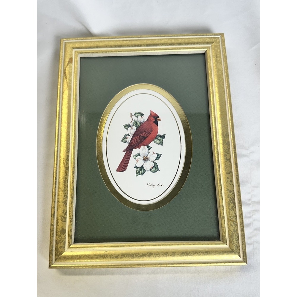 Miniature Cardinal Framed Bird Print By Kathy Seek Feathered Friends Heartfelt